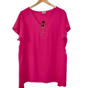 Avenue Women’s Pink Top Size 14/16 NWT
